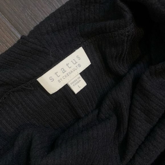 NEW Status by Chenault Black Cowl Neck Tunic Sweater Large - Picture 9 of 11